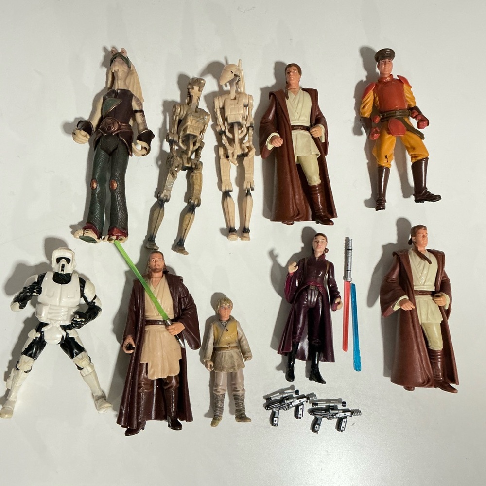 STAR WARS LOT ACTION FIGURES-ANAKIN SKYWALKER OBIWAN-ADI LOT 90S Y2K